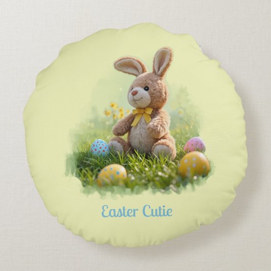 Schattigee gevulde paashaas rond kussen (Achterkant)