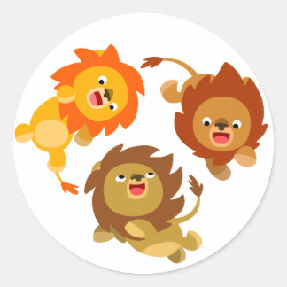 Schattigee gewichtloze Cartoon leeuwen Sticker