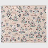 Schattigee gezellige grillige Scandinavische bomen Cadeaupapier (Vlak)