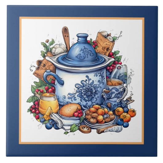 Schattigee gezellige keuken home business crafting tegeltje (Voorkant)