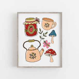 Schattigee & Gezellige Rustieke Cottagecore Collag Poster