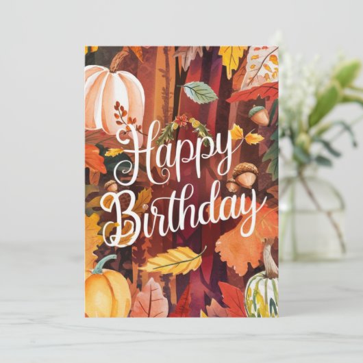 Schattigee Gezellige Wens Herfst Herfst Gelukkige  Kaart (Staand voorkant)
