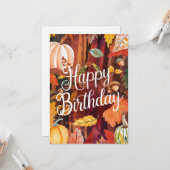 Schattigee Gezellige Wens Herfst Herfst Gelukkige  Kaart (Voorkant / Achterkant in situ)