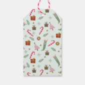 Schattigee gezellige winterse grillige vrolijke ke cadeaulabel (Achterkant)