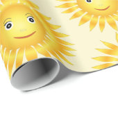 Schattigee Gezichten van de Zon Cadeaupapier (Rol Hoek)