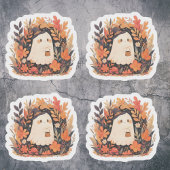 Schattigee Ghost Autumn Bloemen Halloween Design A Sticker