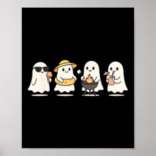 Schattigee Ghost Beach Vakantie Zomer Halloween BB Poster
