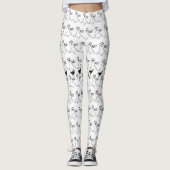 Schattigee Ghost Black Cat Halloween Leggings (Voorkant)