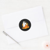 Schattigee Ghost Black Cat Pumpkin Halloween Spook Ronde Sticker (Envelop)