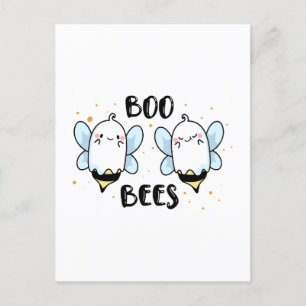 Schattigee Ghost Boo Bees - Funny Halloween op wit Briefkaart