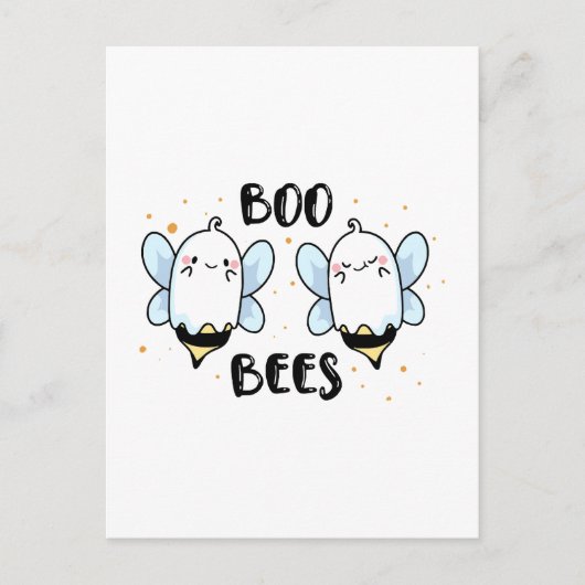 Schattigee Ghost Boo Bees - Funny Halloween op wit Briefkaart (Voorkant)
