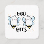 Schattigee Ghost Boo Bees - Funny Halloween op wit Vierkante Visitekaartje (Voorkant)