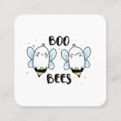 Schattigee Ghost Boo Bees - Funny Halloween op wit Vierkante Visitekaartje (Achterkant)