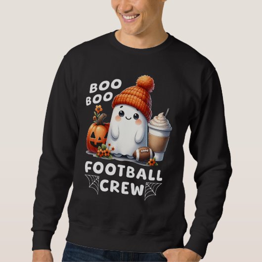Schattigee Ghost Boo Boo Football Crew Grappig Hal Trui (Voorkant)
