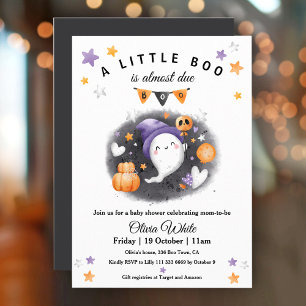 Schattigee Ghost Boo Halloween Baby shower Uitnodi Kaart