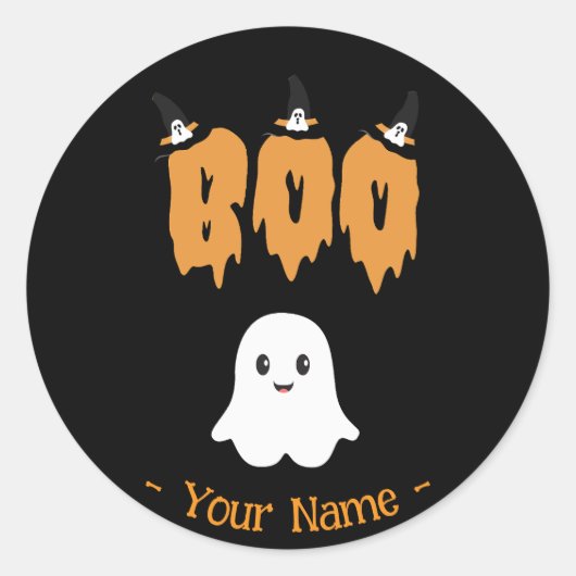 Schattigee Ghost Boo Halloween Grote Sticker (Voorkant)