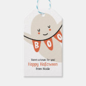 SCHATTIGEE GHOST BOO HALLOWEEN KINDER TRAKTATIE CADEAULABEL (Voorkant)