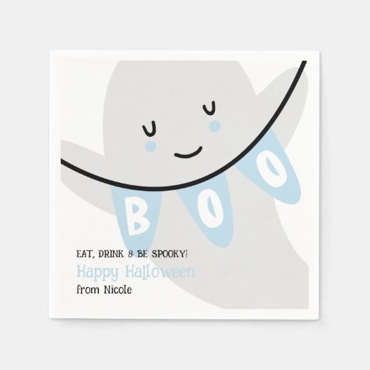 SCHATTIGEE GHOST BOO HALLOWEEN KINDER TRAKTATIE SERVET (Voorkant)