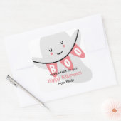 SCHATTIGEE GHOST BOO HALLOWEEN KINDER TRAKTATIE VIERKANTE STICKER (Envelop)