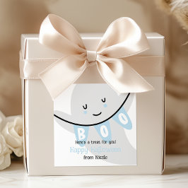 SCHATTIGEE GHOST BOO HALLOWEEN KINDER TRAKTATIE VIERKANTE STICKER