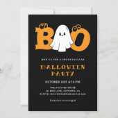Schattigee Ghost Boo Leuke Kinder Halloween Party Kaart (Voorkant)
