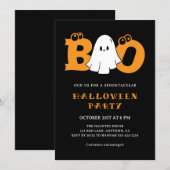 Schattigee Ghost Boo Leuke Kinder Halloween Party Kaart (Voorkant / Achterkant)