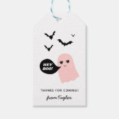 Schattigee Ghost Boo Naam Halloween Verjaardag Cadeaulabel (Voorkant)