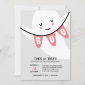 SCHATTIGEE GHOST BOO TRUC OF BEHANDELT KINDER HALL KAART (Voorkant)