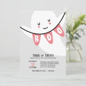 SCHATTIGEE GHOST BOO TRUC OF BEHANDELT KINDER HALL KAART (Staand voorkant)