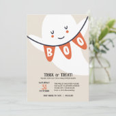 SCHATTIGEE GHOST BOO TRUC OF BEHANDELT KINDER HALL KAART (Staand voorkant)