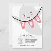 SCHATTIGEE GHOST BOO TRUC OF BEHANDELT KINDER HALL KAART (Voorkant)