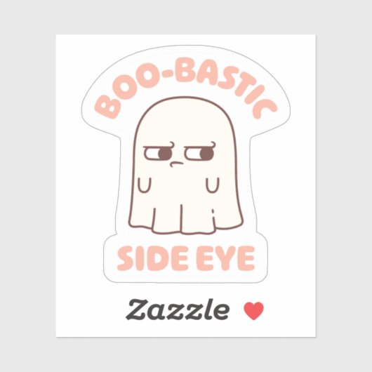 Schattigee Ghost BooBastic Side Eye Funny Sticker (Vel)