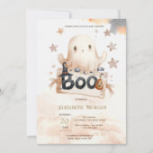 Schattigee Ghost Bow Boo Baby shower Kaart (Voorkant)