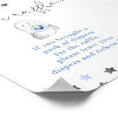 Schattigee Ghost Boy baby shower Luier Raffle Sign Poster (Hoek)