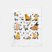 Schattigee Ghost Cat Funny Halloween outfit kostuu Fleece Deken (Voorkant)