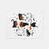 Schattigee Ghost Cat Funny Halloween outfit kostuu Fleece Deken (Voorkant (Horizontaal))