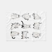 Schattigee Ghost Cat Funny Halloween outfit kostuu Fleece Deken (Voorkant (Horizontaal))