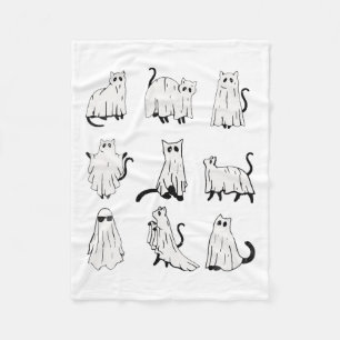 Schattigee Ghost Cat Funny Halloween outfit kostuu Fleece Deken