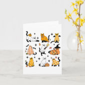 Schattigee Ghost Cat Funny Halloween outfit kostuu Kaart (Gele Bloem)