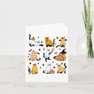 Schattigee Ghost Cat Funny Halloween outfit kostuu Kaart