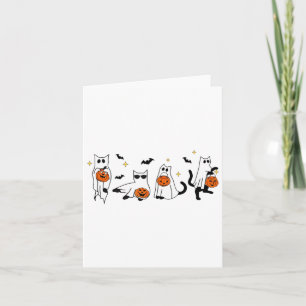 Schattigee Ghost Cat Funny Halloween outfit kostuu Kaart