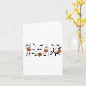 Schattigee Ghost Cat Funny Halloween outfit kostuu Kaart (Gele Bloem)
