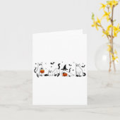 Schattigee Ghost Cat Funny Halloween outfit kostuu Kaart (Gele Bloem)