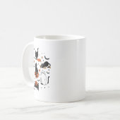 Schattigee Ghost Cat Funny Halloween outfit kostuu Koffiemok (Voorkant links)