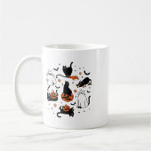 Schattigee Ghost Cat Funny Halloween outfit kostuu Koffiemok (Links)