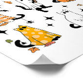 Schattigee Ghost Cat Funny Halloween outfit kostuu Poster (Hoek)