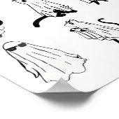 Schattigee Ghost Cat Funny Halloween outfit kostuu Poster (Hoek)