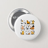 Schattigee Ghost Cat Funny Halloween outfit kostuu Ronde Button 5,7 Cm (Voorkant /achterkant)