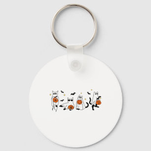 Schattigee Ghost Cat Funny Halloween outfit kostuu Sleutelhanger