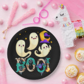 Schattigee Ghost Cat Funny Halloween Outfit Papieren Bordje (Feest)